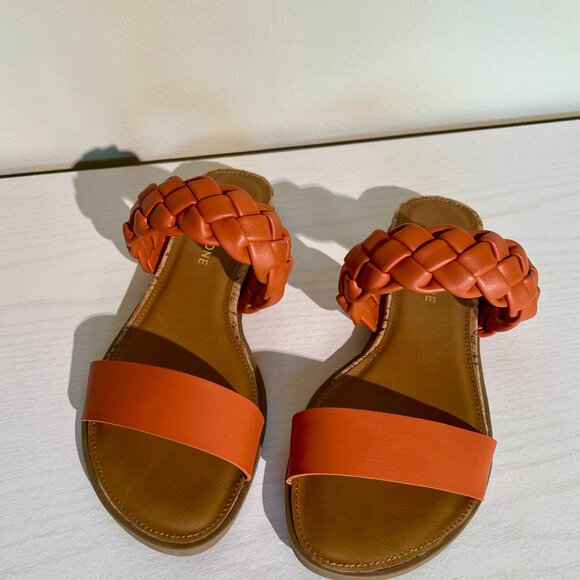 Sun + Stone Braided Open Toe Slide Sandals Women’s Sz 7W New in Box - Picture 2 of 4
